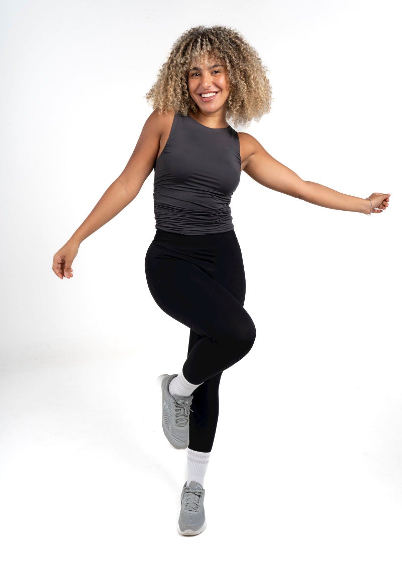 Beyond Women's  Dark grey Cinched sleeveless Top - Image 1